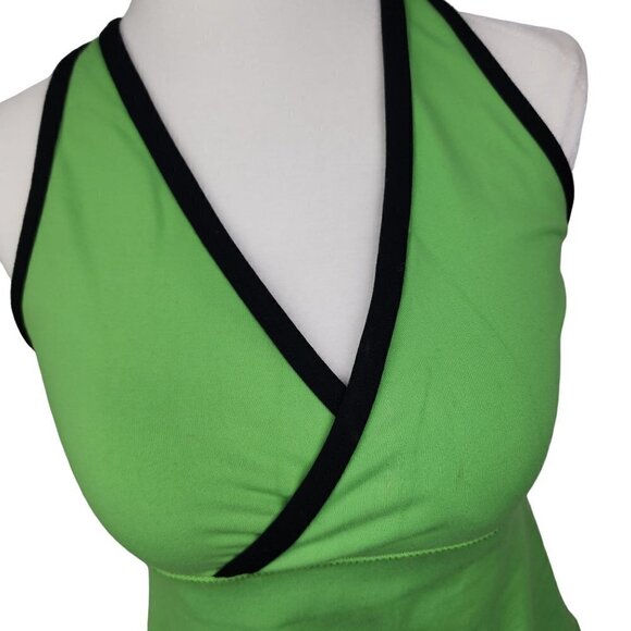 VTG Lululemon Athletica Workout Tank Green Black Women's Size 10 - Picture 2 of 8